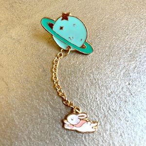 Saturn Bunny Enamel Pin Brooch🪐🐰